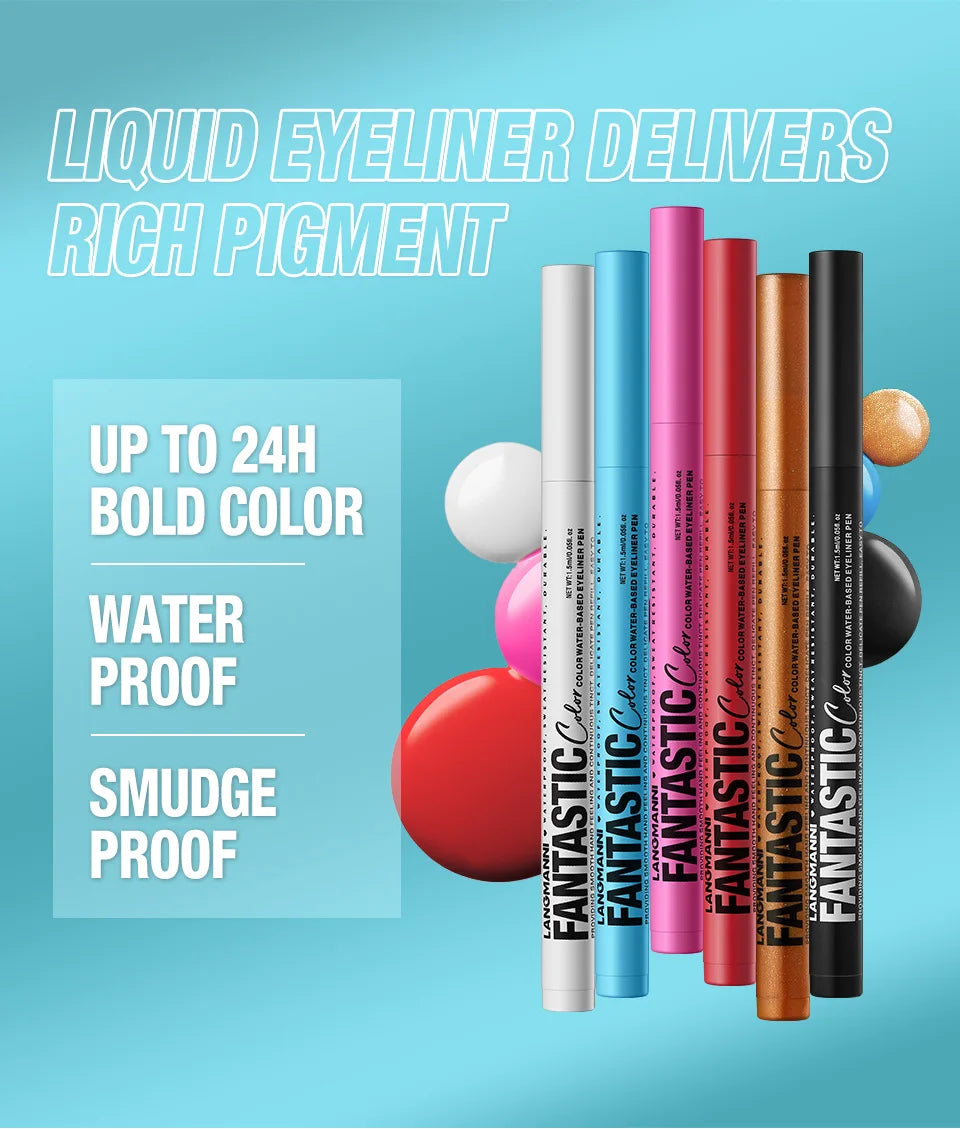 Dark red matte liquid eyeliner, white makeup, quick-drying, waterproof, long-lasting pencil, 12 colors.