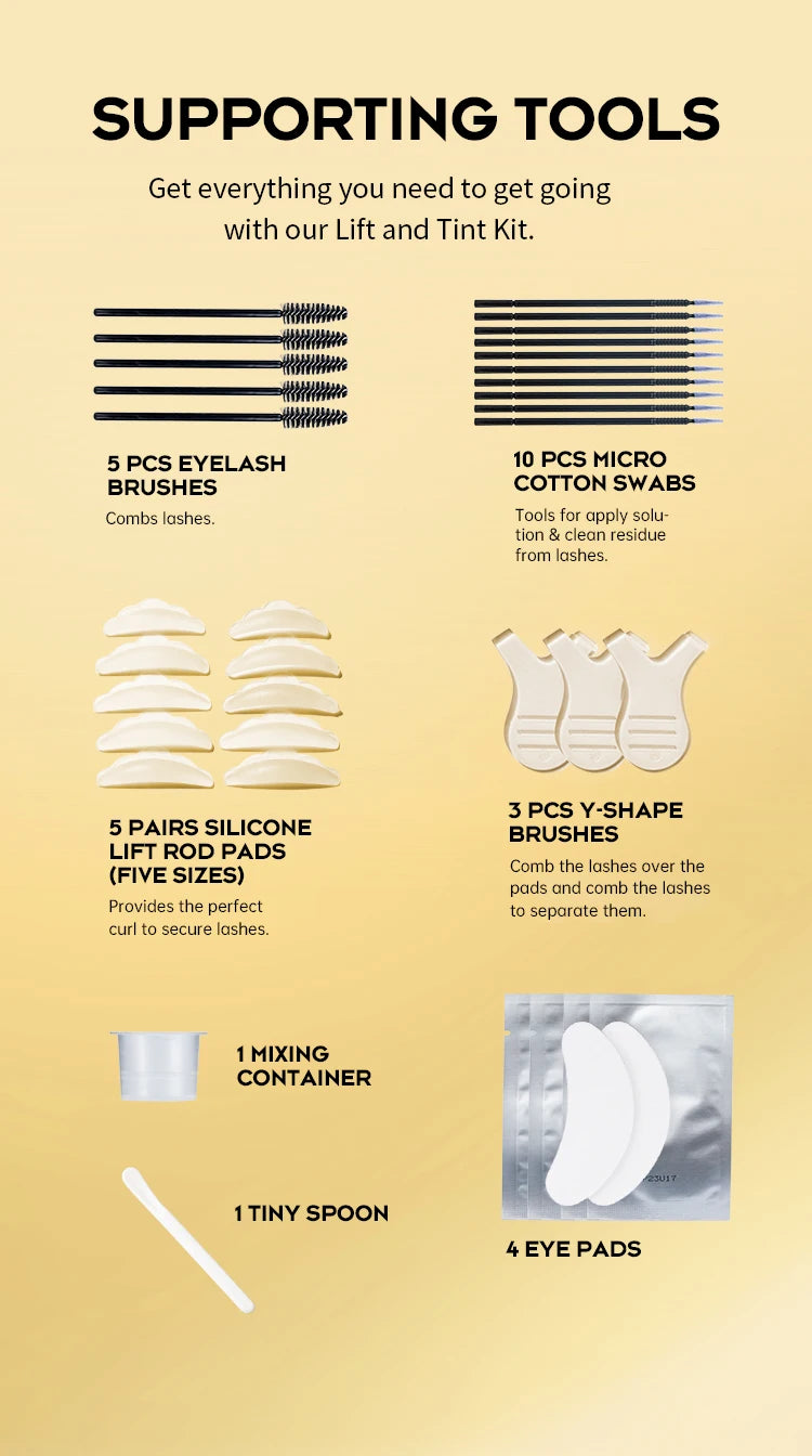 Gollee Professional Eyelash Lift & Tint Kit – Long-Lasting Lash & Brow Enhancement | Natural Curl Effect | Up to 4–6 Weeks