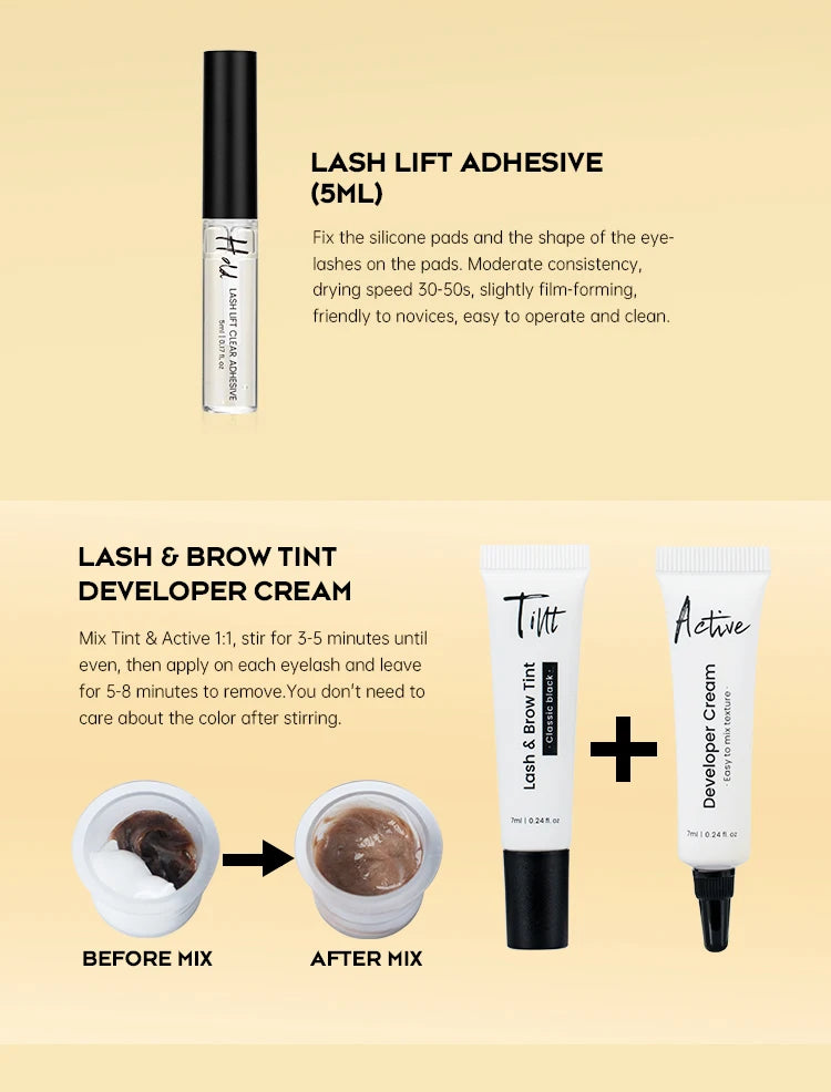 Gollee Professional Eyelash Lift & Tint Kit – Long-Lasting Lash & Brow Enhancement | Natural Curl Effect | Up to 4–6 Weeks
