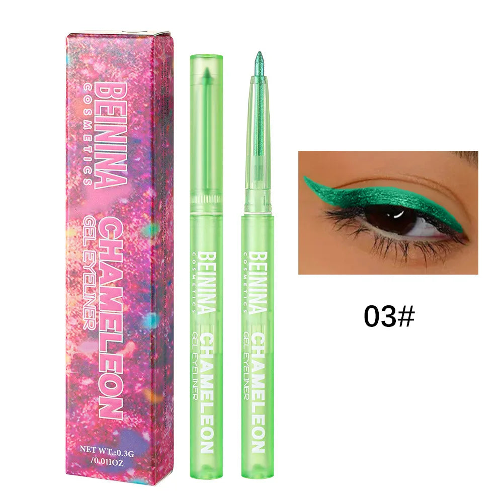 Brilliant chameleon metallic blue gel eyeliner pen eyeshadow multicolor pearly polarized glitter eye pigment makeup