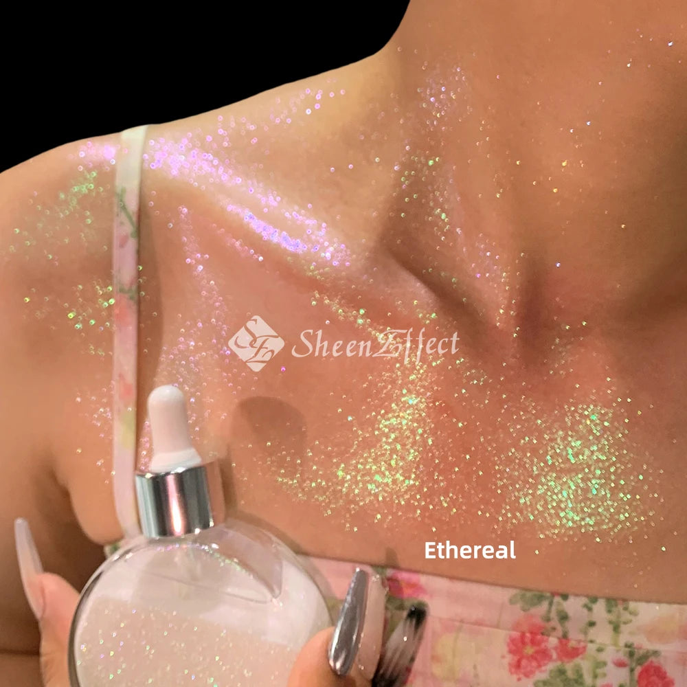 Shiny Effect Body Glitter Highlighter, Dry Diamond Oil, Face Makeup