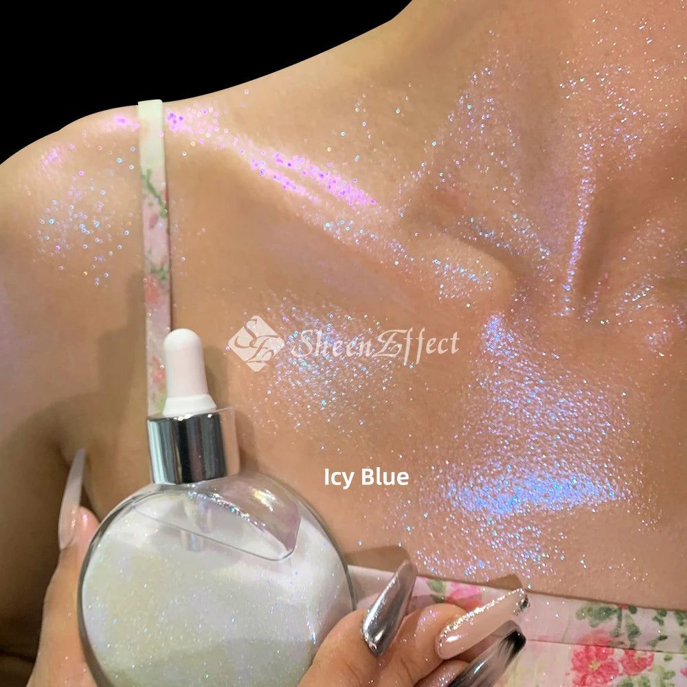 Shiny Effect Body Glitter Highlighter, Dry Diamond Oil, Face Makeup