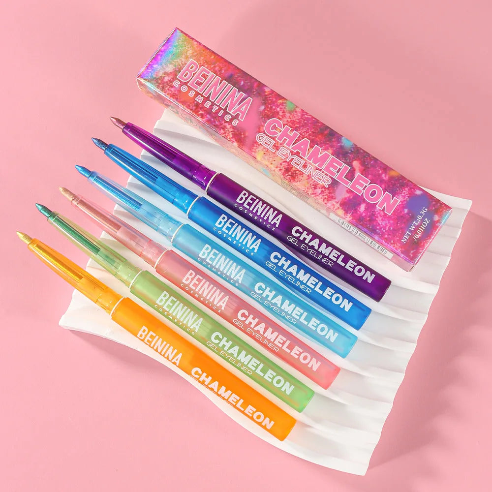 Brilliant chameleon metallic blue gel eyeliner pen eyeshadow multicolor pearly polarized glitter eye pigment makeup