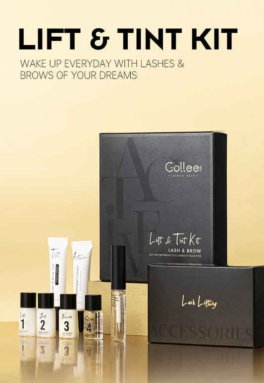 Gollee Professional Eyelash Lift & Tint Kit – Long-Lasting Lash & Brow Enhancement | Natural Curl Effect | Up to 4–6 Weeks