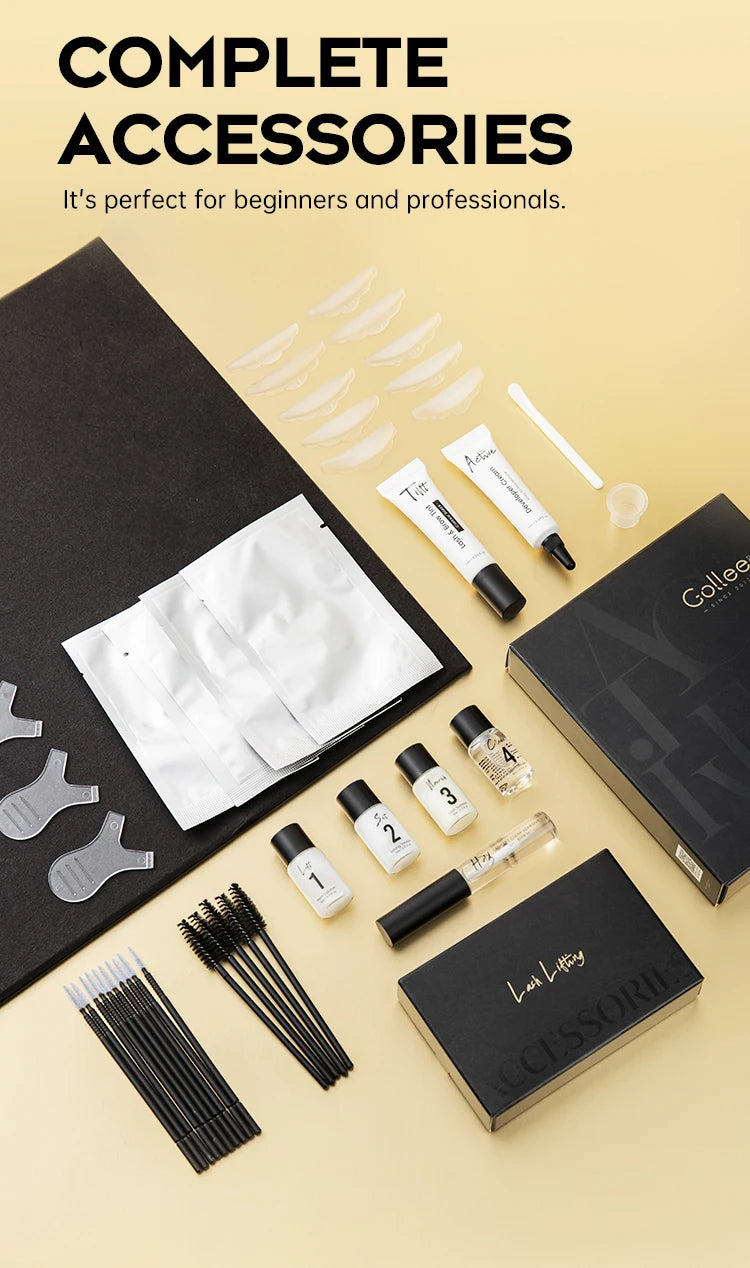 Gollee Professional Eyelash Lift & Tint Kit – Long-Lasting Lash & Brow Enhancement | Natural Curl Effect | Up to 4–6 Weeks