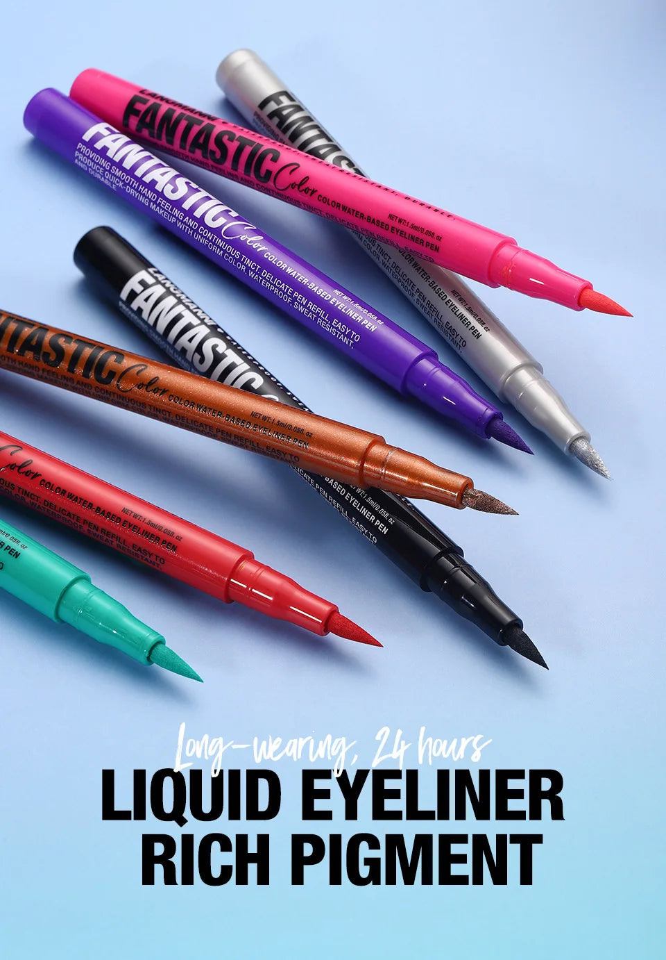 Dark red matte liquid eyeliner, white makeup, quick-drying, waterproof, long-lasting pencil, 12 colors.