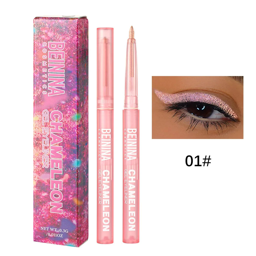 Brilliant chameleon metallic blue gel eyeliner pen eyeshadow multicolor pearly polarized glitter eye pigment makeup