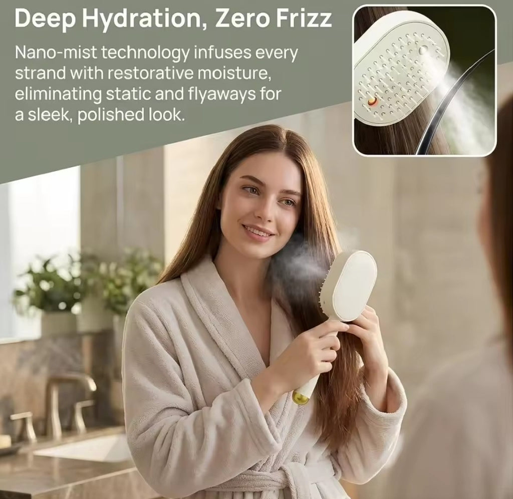Steam-Powered Hair Straightening Brush
