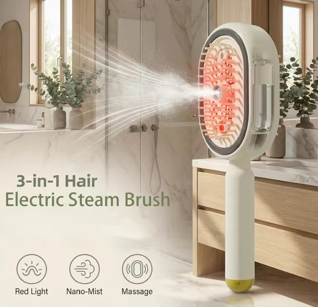 Steam-Powered Hair Straightening Brush